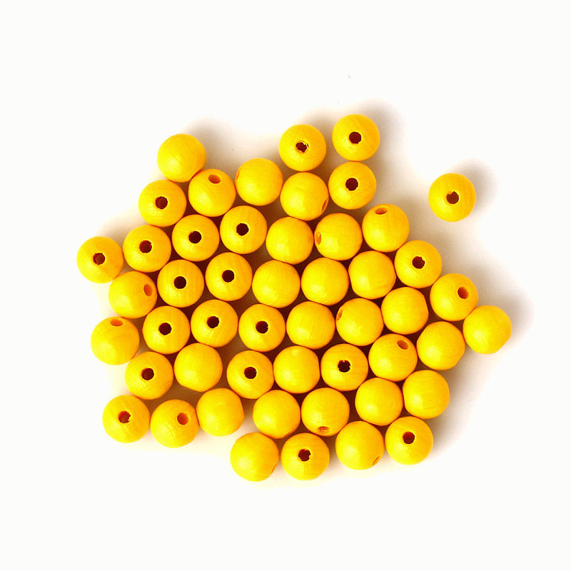 Holzperlen 10 mm, 50 Stück, braun Gelb