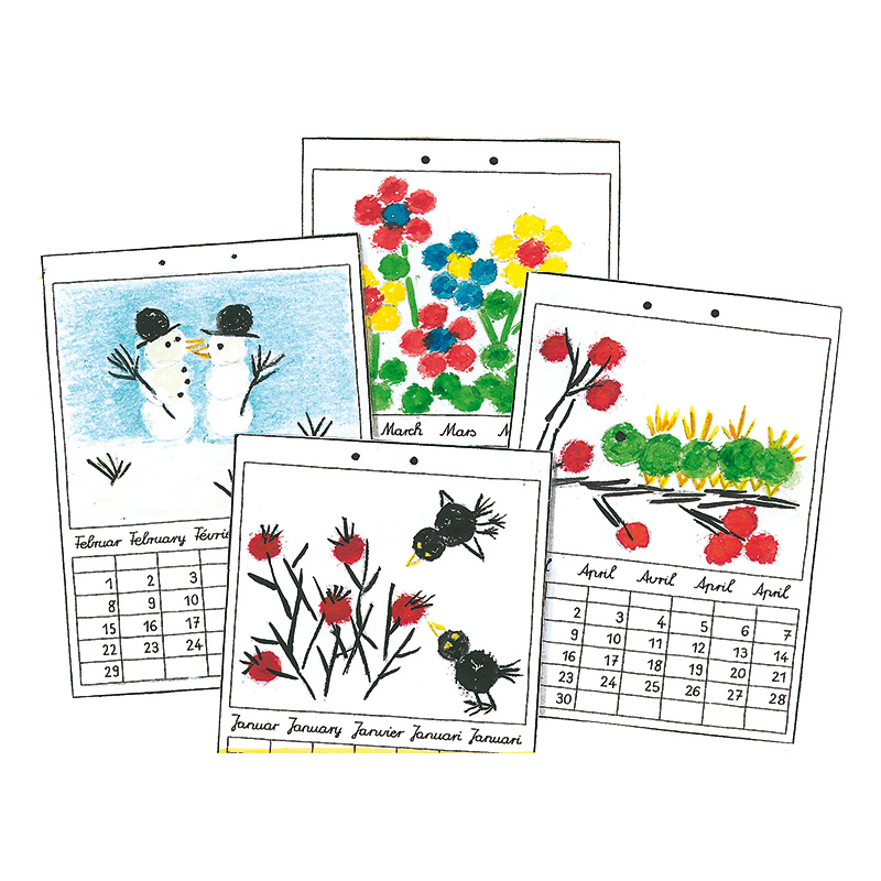 Bedruckter Malkalender