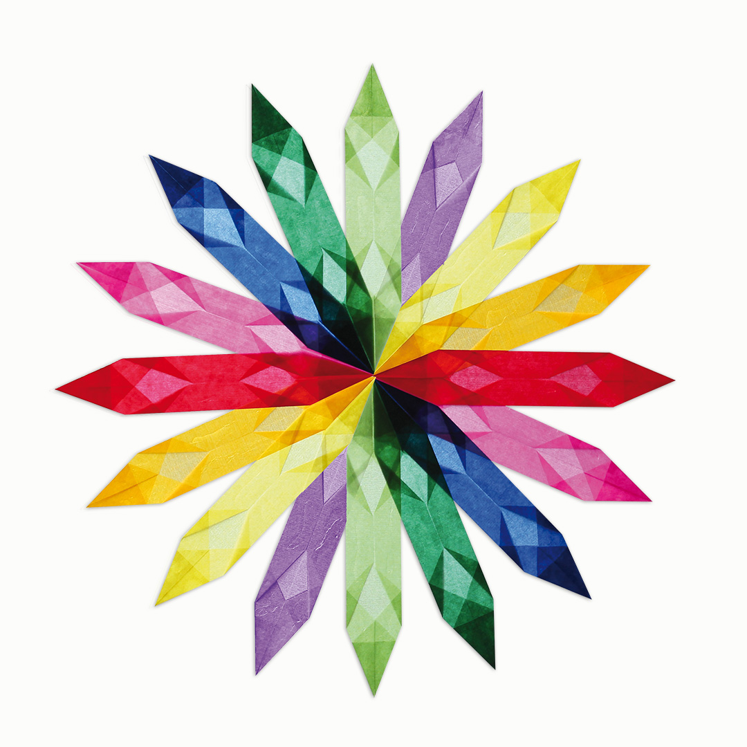 Bunter Fensterstern aus Transparentpapier