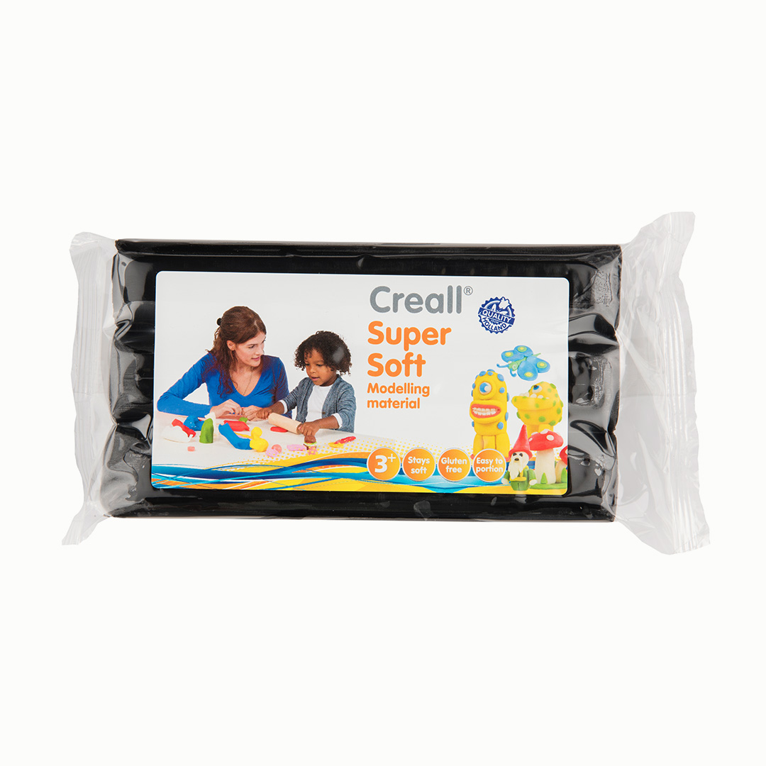 Super Soft Knet-Modelliermasse, 500g Block, weiß Schwarz