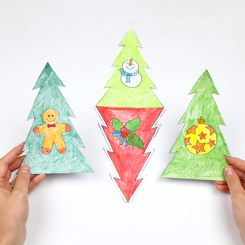 Weihnachtsbaum - Riesenpuzzle basteln